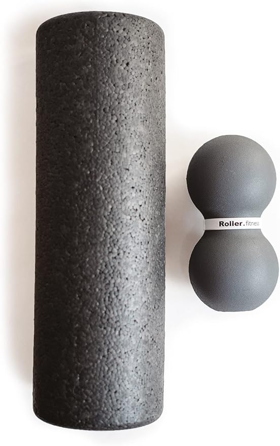 Fitness Infinity Roller, Peanut Foam Massage Ball, Large 8-Inch Double Exercise Roller (Gray