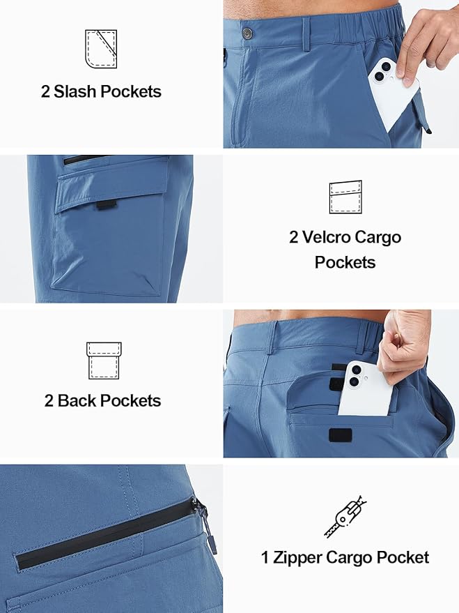 NORTHYARD Men's Cargo Hiking Shorts 9" Lightweight Outdoor Tactical Work Camping Sport Golf Casual