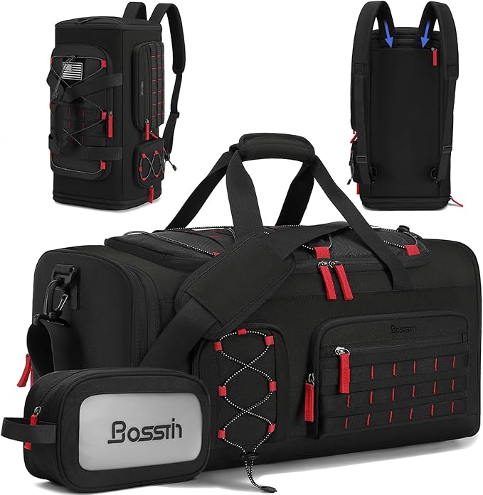 Bosstin Gym Bag for Men & Women, 45L Travel Duffle Sports Duffel Bag Gym Weekender Overnight