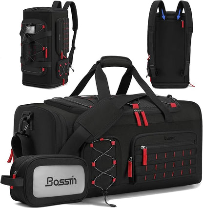 Bosstin Gym Bag for Men & Women, 45L Travel Duffle Sports Duffel Bag Gym Weekender Overnight