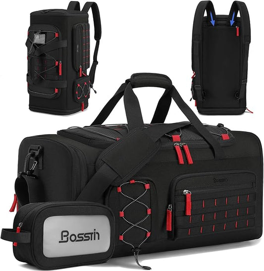 Bosstin Gym Bag for Men & Women, 45L Travel Duffle Sports Duffel Bag Gym Weekender Overnight