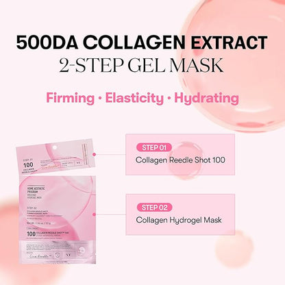 VT COSMETICS Collagen Reedle Shot 100 2-Step Hydrogel Mask(34.5gx4ea), Intensive Firming, Exosome