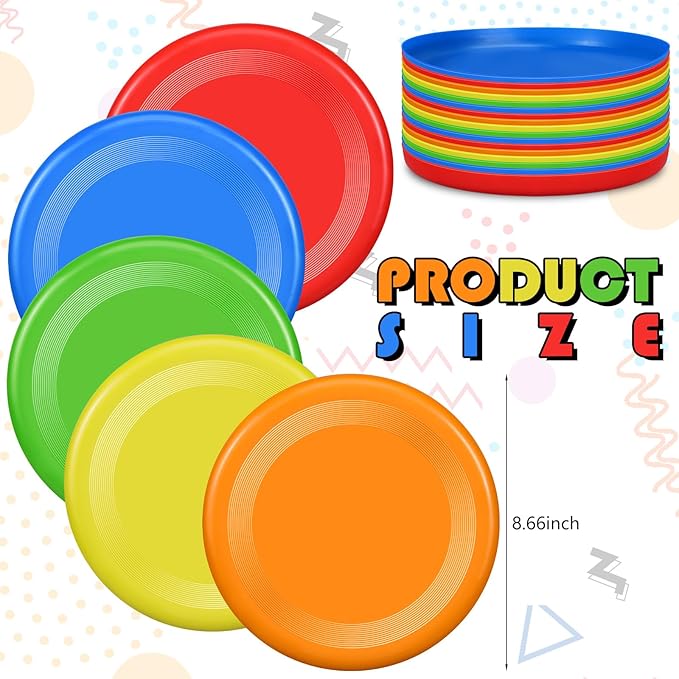 10 Pack Flying Disc Disk Flyer Disc Outdoor Training Interactive Flying Discs Bulk for Adults Dogs