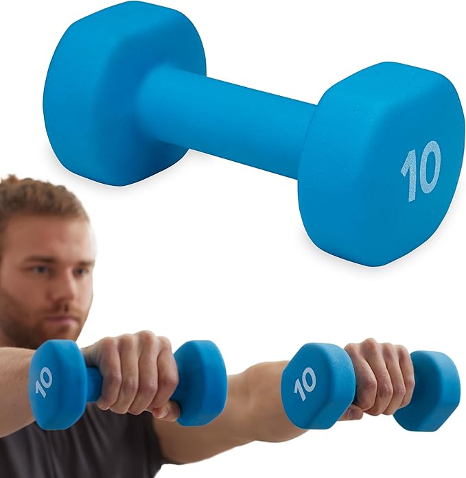 Gaiam Dumbbell Hand Weight (Sold in Singles) - Neoprene Coated Exercise & Fitness Dumbbell for Home