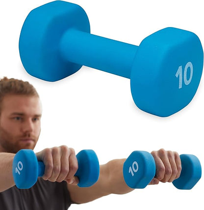 Gaiam Dumbbell Hand Weight (Sold in Singles) - Neoprene Coated Exercise & Fitness Dumbbell for Home