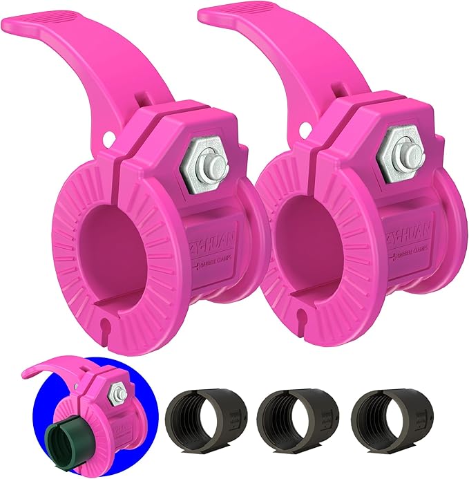 Barbell Clips 1 Inch Quick Release Weight Clamps 0.9-1.18inch Multi-Size Adjustable Olympic Clamps