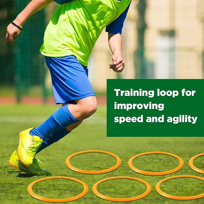Deekin 40 Pcs Agility Rings Speed and Agility Training Rings Exercise Speed Circle Jumping Hoops