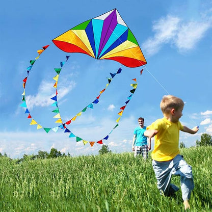 HONBO Large Delta Kite for Kids & Adults,Extremely Easy to Fly Kite for Beach Trip,String Line