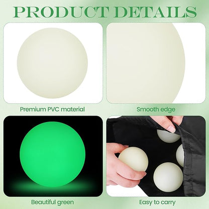 Elcoho Ice Hockey Puck, Glow in The Dark Party Pucks, Green Floor Puck Bulk with Drawstring Bag for