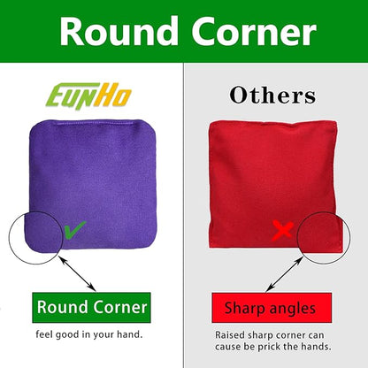 EunHo Cornhole Bags Set of 8 Regulation Size & Weight Corn Hole Bean Bags Official Professional All
