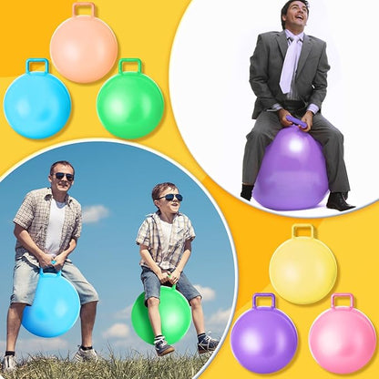 Lewtemi 6 Pcs Hopper Ball Carnival Outdoor Games 15 Inch Jumping Hopping Inflatable Bouncing Ball