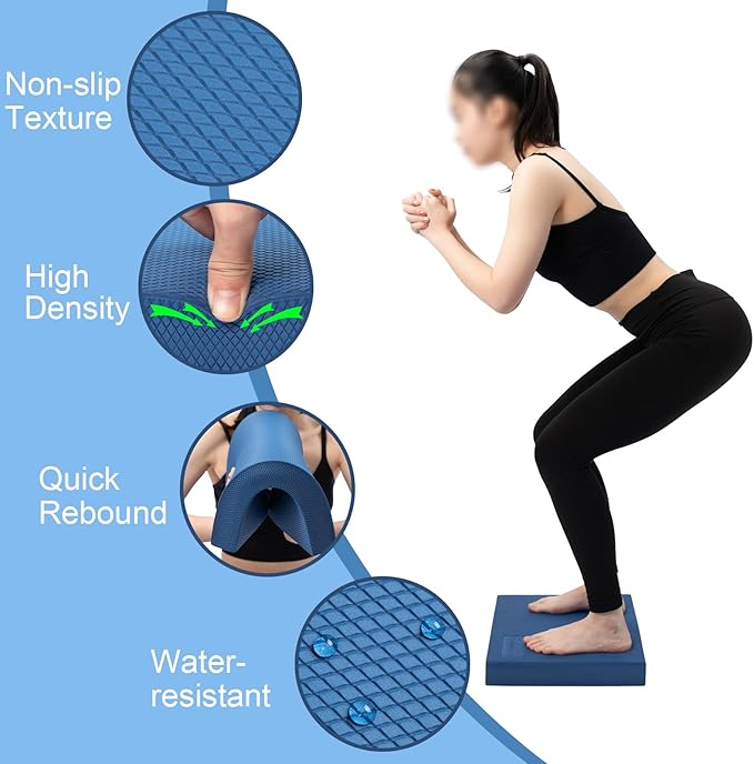 StrongTek Professional Foam Exercise Balance Pad - 15.8" x 13" x 2", High-Density TPE Foam Knee