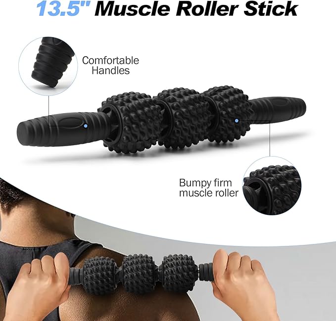 5 in 1 Foam Roller Set Trigger Point Foam Roller, Massage Roller Stick, Massage Ball, Stretching