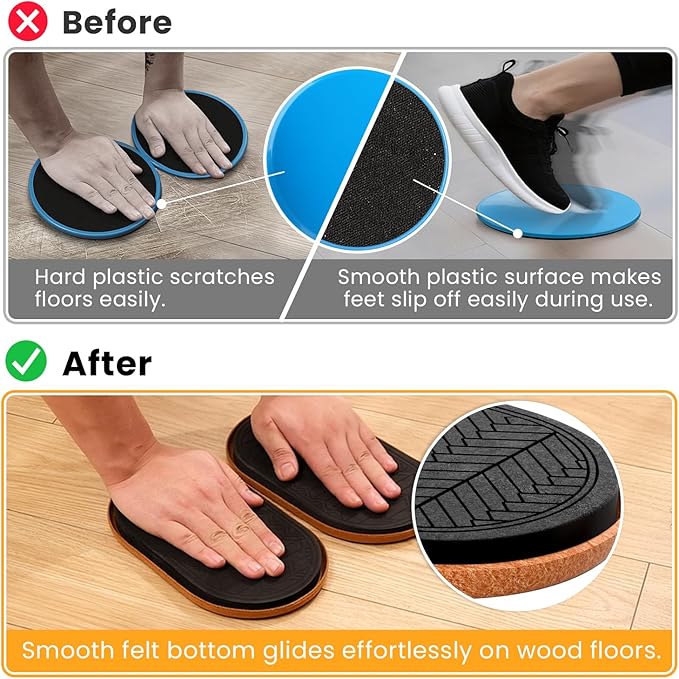 MUYOS Sliders for Working Out, Floor Sliders for Exercise, Sliding Discs for Hardwood Floors ??Core