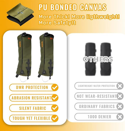 SPIKA Strike Snake Gaiters, Waterproof Snake Chaps for Hunting, Adjustable and Snake Resistent Leg