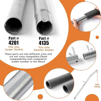 Blulu Trampolines Single Enclosure Pole Set Trampoline Replacement Parts Upper and Lower Enclosure