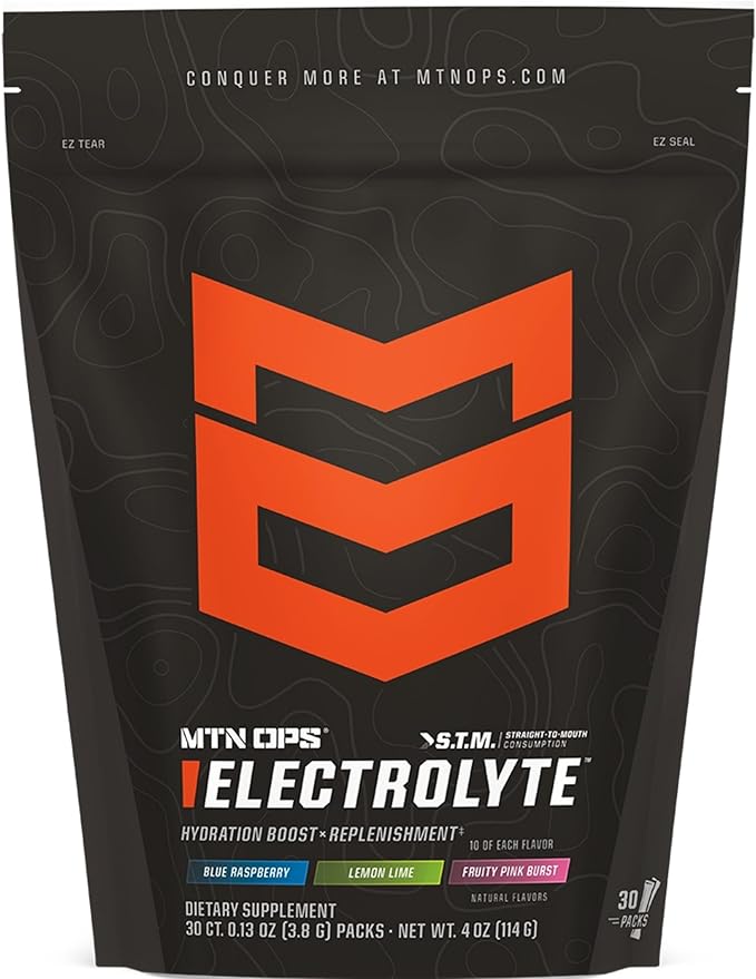 MTN OPS Electrolytes Powder Packets, Sugar Free Hydration Packets, Gluten-Free Hydration Powder