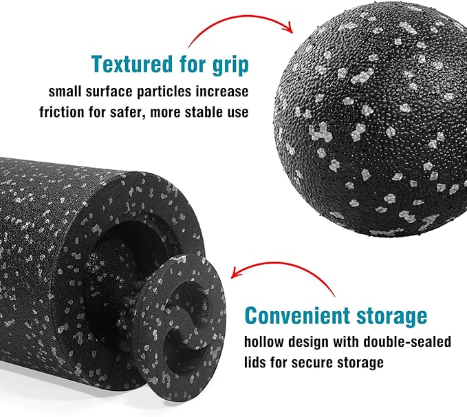 5-in-1 Foam Roller Set for Muscle Recovery ??Includes Yoga Roller, Massage Ball, Peanut Ball, Cone