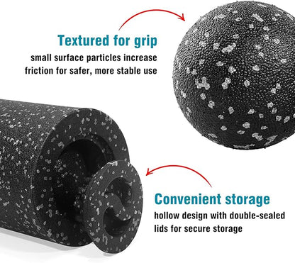 5-in-1 Foam Roller Set for Muscle Recovery ??Includes Yoga Roller, Massage Ball, Peanut Ball, Cone