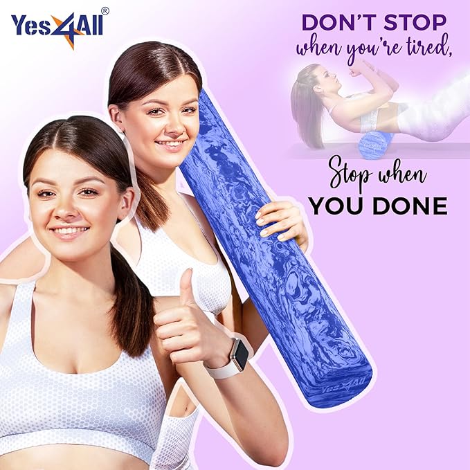 Yes4All EVA Firm Foam Roller for Back - Round Back Roller for Exercise, Yoga & Pilates 12/18/24/36