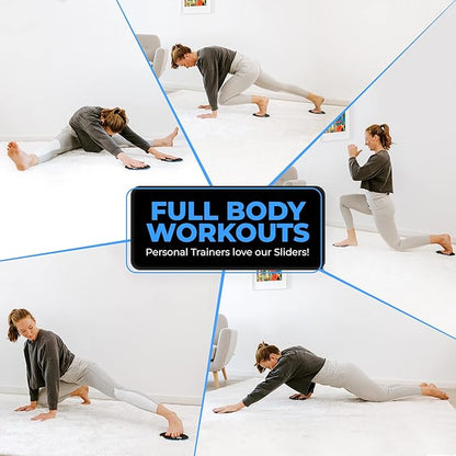 Core Sliders for Working Out, Dual Sided Exercise Gliding Discs for Use on All Surfaces, Ultimate