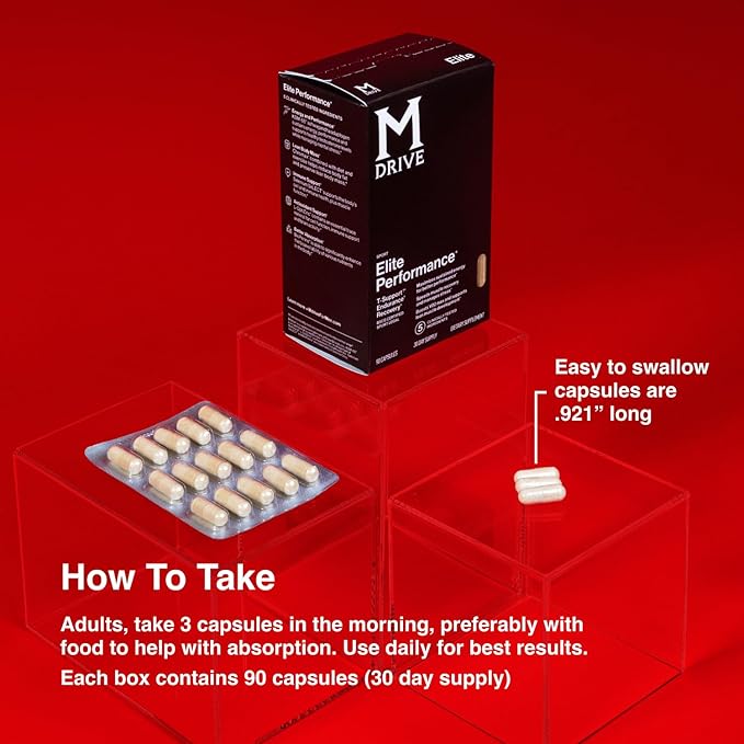 Mdrive Elite Testosterone Booster for Men - Supports Immune Health, Energy, VO2Max, Recovery