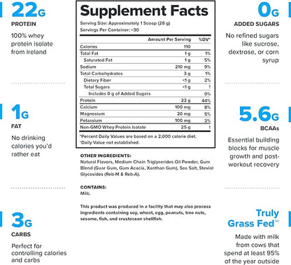 LEGION Whey+ Whey Isolate Protein Powder from Grass Fed Cows - Low Carb, Low Calorie, Non-GMO