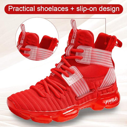 JMFCHI Kids Basketball Shoes High-top Sports Shoes Sneakers Durable Lace-up Non-Slip Running Shoes