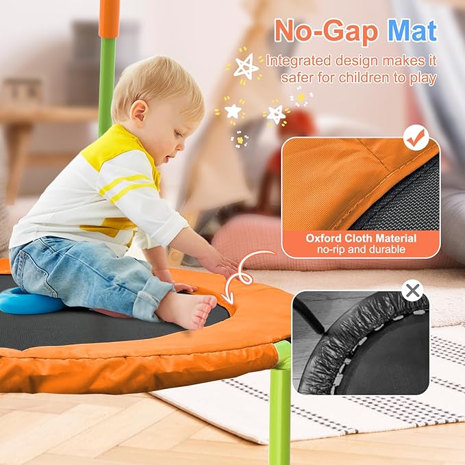Ativafit 36inch Mini Toddler Trampoline for Kids Ages 2-6 Indoor Outdoor Folding Small Rebounder