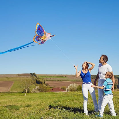 Butterfly Kites for Kids & Adults, Easy to Fly Design with Long Tail for Stability, for Kids Ages