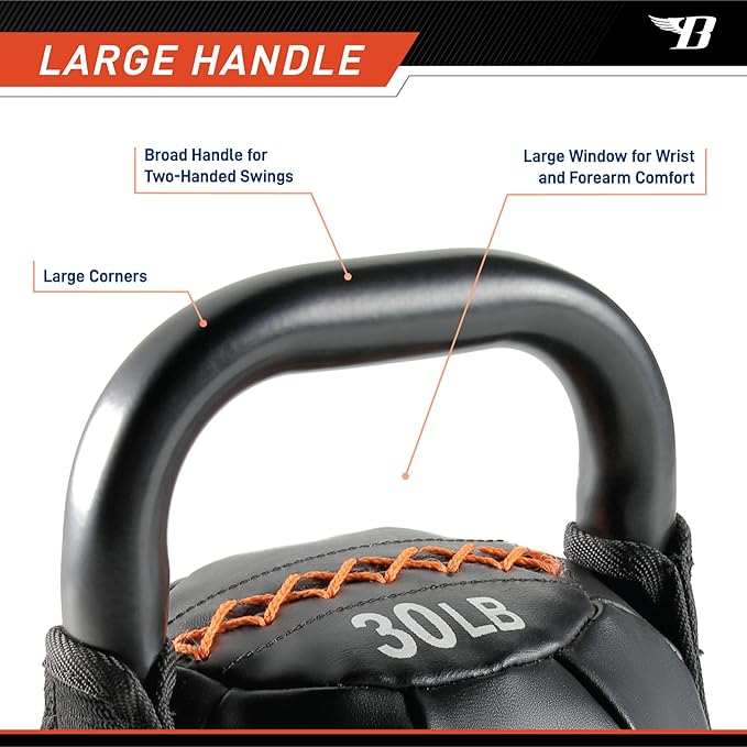 BIONIC BODY by Marcy Soft Kettlebell with Handle for Weightlifting, Conditioning, Strength and core