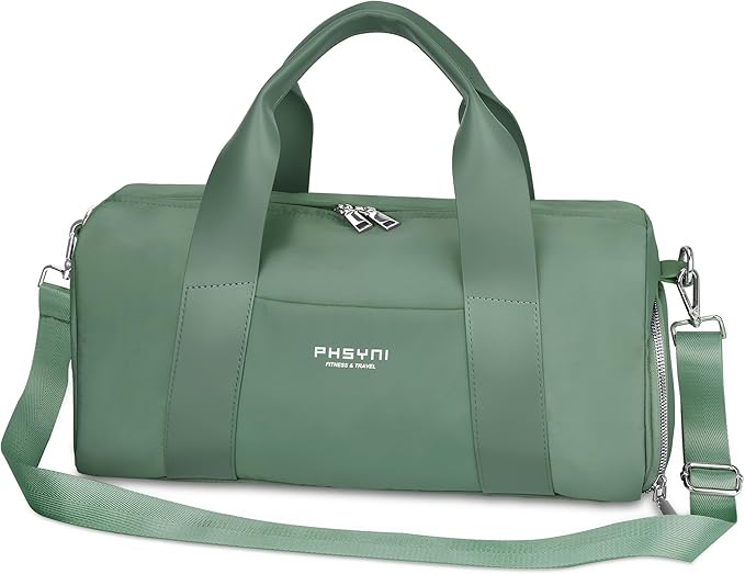 Compact Sports Gym Bag for Women, Cute Mini Duffle Bag with Wet Pocket & Shoes Compartment