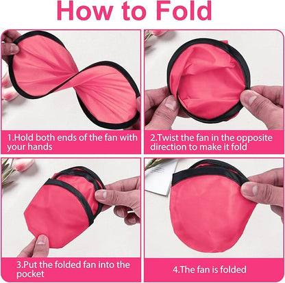 Foldable Flying Disc Fans Set with Bags, 9.8 Inch Black Egde Fabric Beach Flying Disc for Wedding