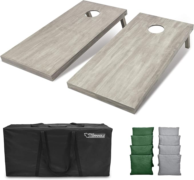 GoSports 4 ft x 2 ft Regulation Size Wooden Cornhole Boards Set - Includes Carrying Case and Bean