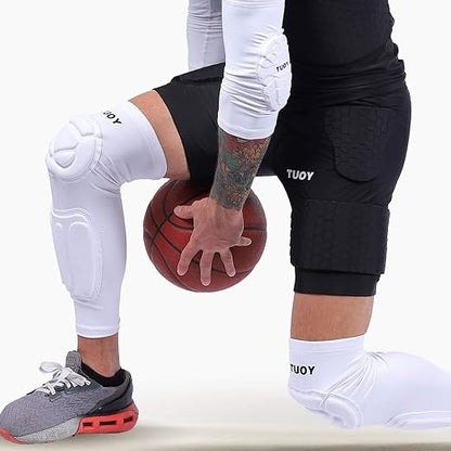 TUOY Knee Pad Shin Guard Pads, Protective Shin/Knee Pad Support Sleeve for Soccer, Football