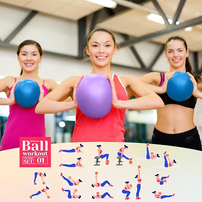 Aoriher 10 Pieces 9 Inch Exercise Pilates Ball Yoga Therapy Core Ball for Yoga Stability Barre