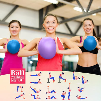 Aoriher 10 Pieces 9 Inch Exercise Pilates Ball Yoga Therapy Core Ball for Yoga Stability Barre