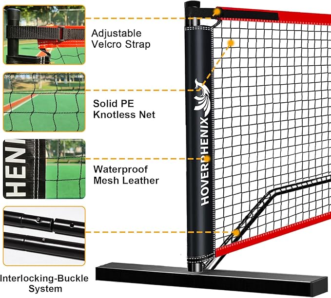 Pickleball Net for Driveway, Portable Pickleball Net System with Regualtion Size 22FT Pickle Ball