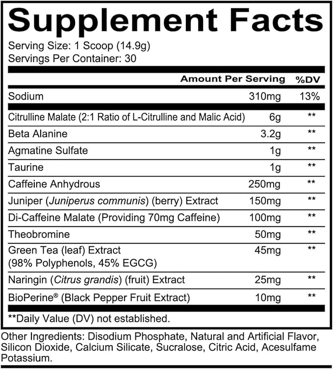 REDCON1 Total War Pre Workout, Orange Crush - Contains 320mg of Caffeine from Green Tea, Juniper &