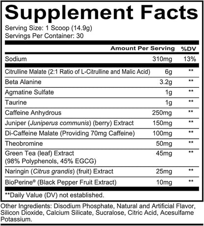 REDCON1 Total War Pre Workout, Orange Crush - Contains 320mg of Caffeine from Green Tea, Juniper &