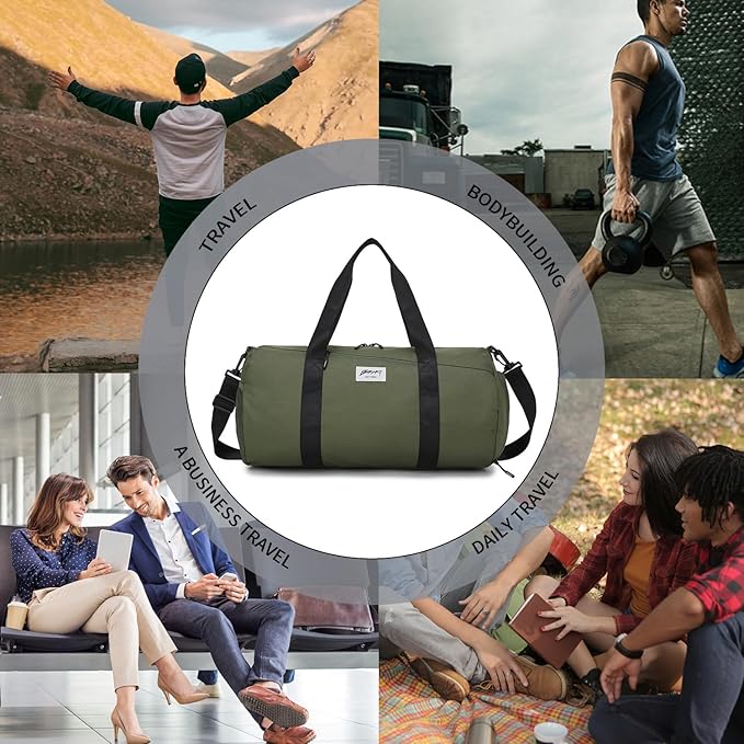BE SMART Waterproof Mens Gym Bag with Shoe Compartment, Duffle Bag with Wet Pocket for Men