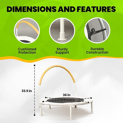 Jumpking 36 inch Indoor and Outdoor Toddler Trampoline with Bungie Cords, Powder Coated Rust