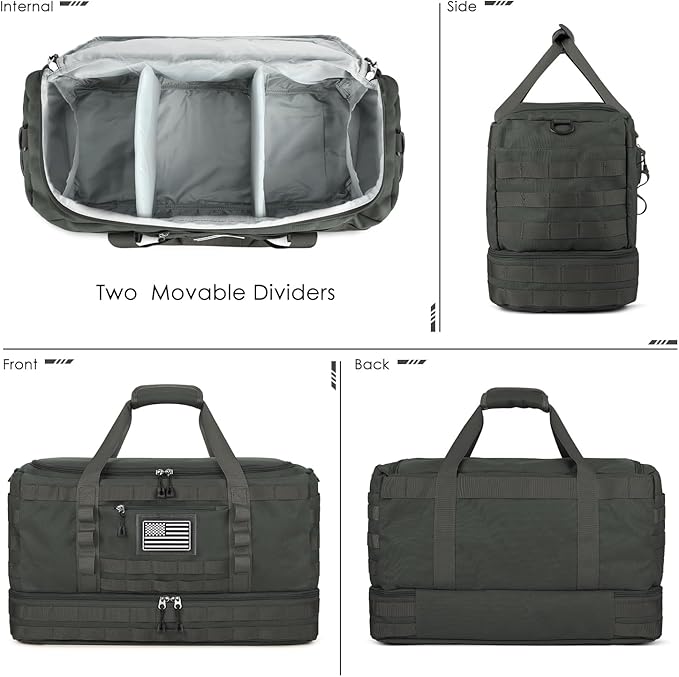 ETRONIK Travel Bag for Men Women, Gym Bag & Tactical Duffle Bags for Travel, Carry on with Toiletry