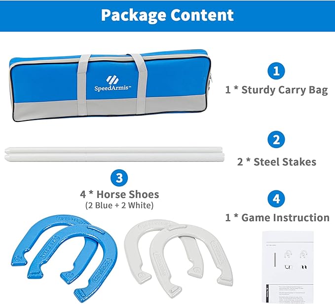 Horseshoes Outside Game Set - Universal Size Lawn Horseshoes Outdoor Games for Parties Beach