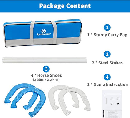 Horseshoes Outside Game Set - Universal Size Lawn Horseshoes Outdoor Games for Parties Beach