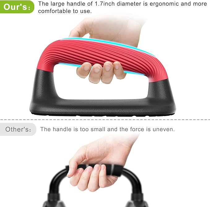 Kipika Push Up Bars, Pushup Stands, Anti-Slip Soft Plastic Push Up Handles, Bottom Anti-Slip Pad