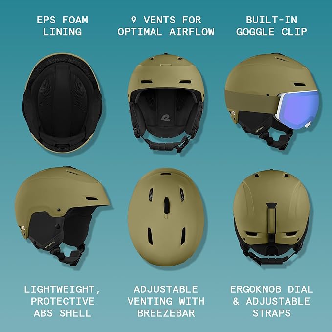 Retrospec Zephyr Ski Helmet - Snowboard Helmet for Adults & Youth - Adjustable Fit with Breathable