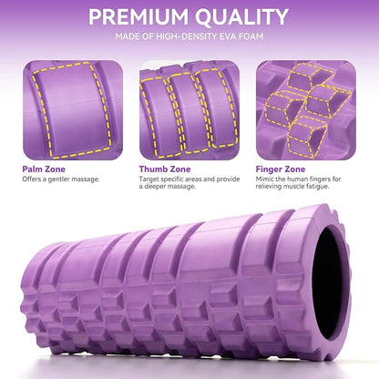 Foam Roller for Muscle Massager, Patented 13" High Density Exercise Roller for Muscle and