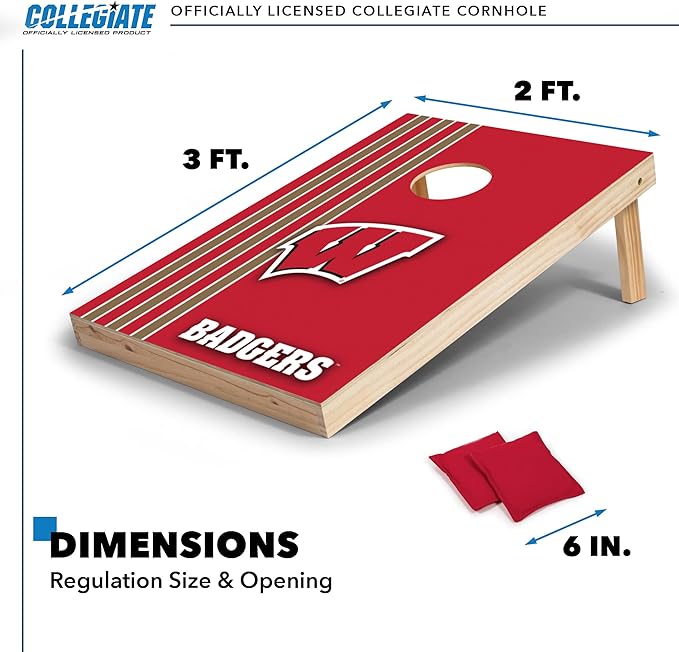 2' x 3' Solid Wood Cornhole Set with Direct Print HD Team Graphics – Great Gift for Any NCAA Fan!
