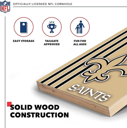 NFL 2' x 3' Solid Wood Cornhole Set with Direct Print HD Team Graphics – Great Gift for Any